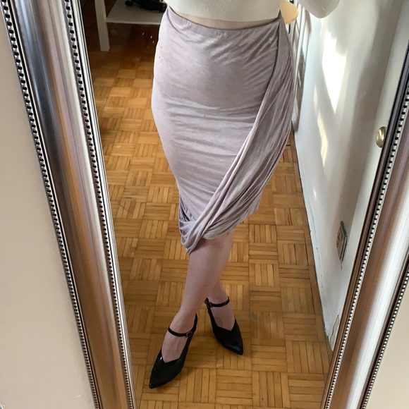 CHARLI Dusty Rose Midi Asymmetrical Skirt - Picture 1 of 5